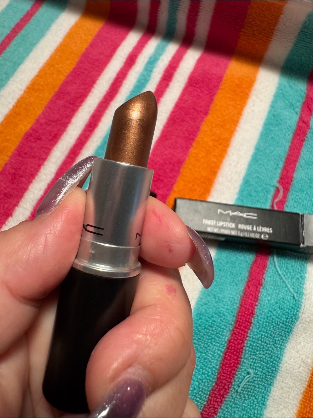 MAC Cosmetics Frost Lipstick — Shimmery Bronze Brown - Picture 2 of 3